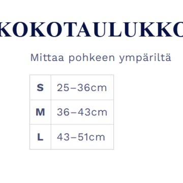 pohjetuen kokotaulukko