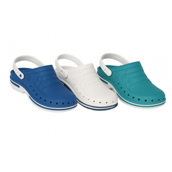 wock-clog-kengät-sininen-valkoinen-vihreä